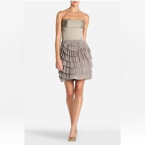 BCBGMAXAZRIA HAZEL NUT JACQUIER TIERED-TULLE DRESS SIZE 8 fairy romantic formal